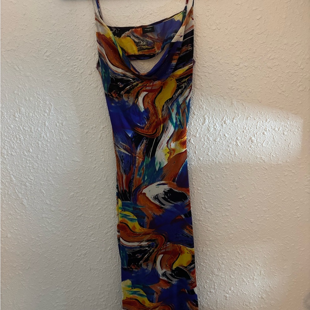 Multicolor Abstract Print Women's Dress